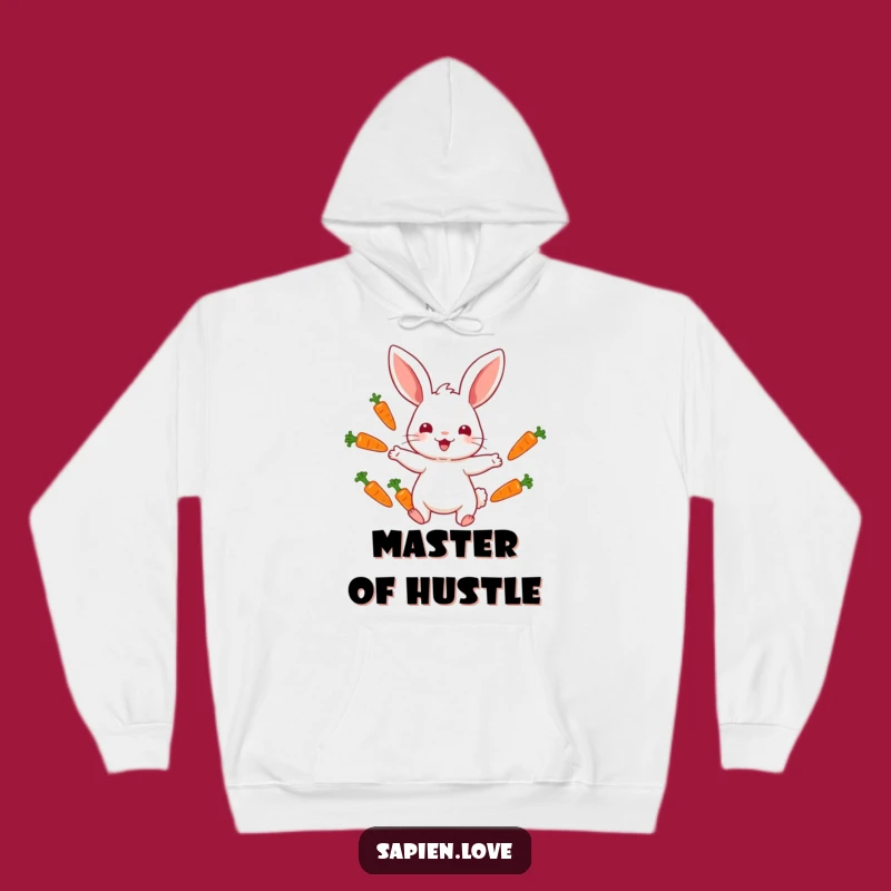 Funny Rabbit Performer Hoodie: Cozy & Whimsical Carrot Juggling Gear