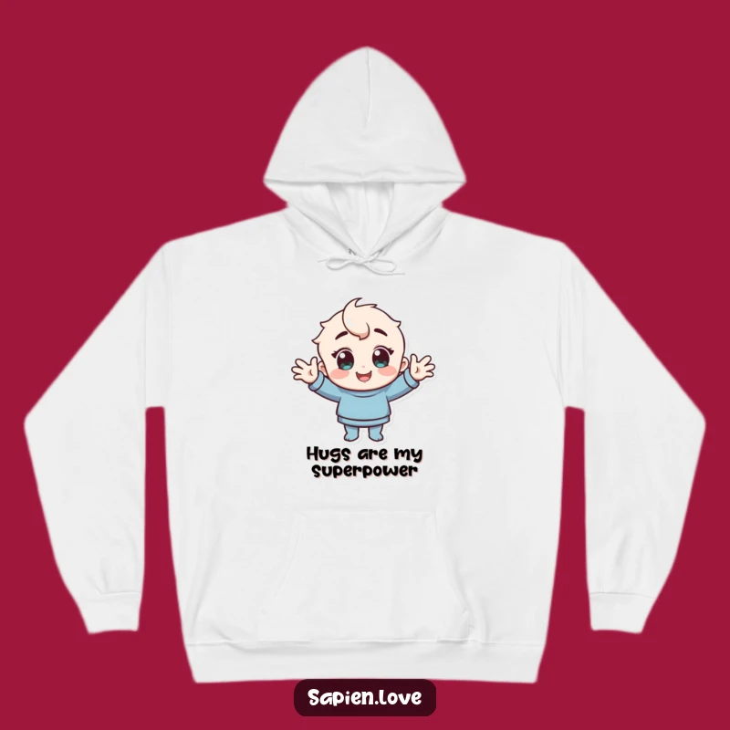 Funny Cozy Hug Hoodie: Warm Comfort with a Welcoming Character Design