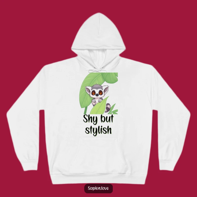 Cozy Funny Kawaii Lemur Hoodie: Shy Comfort Guaranteed