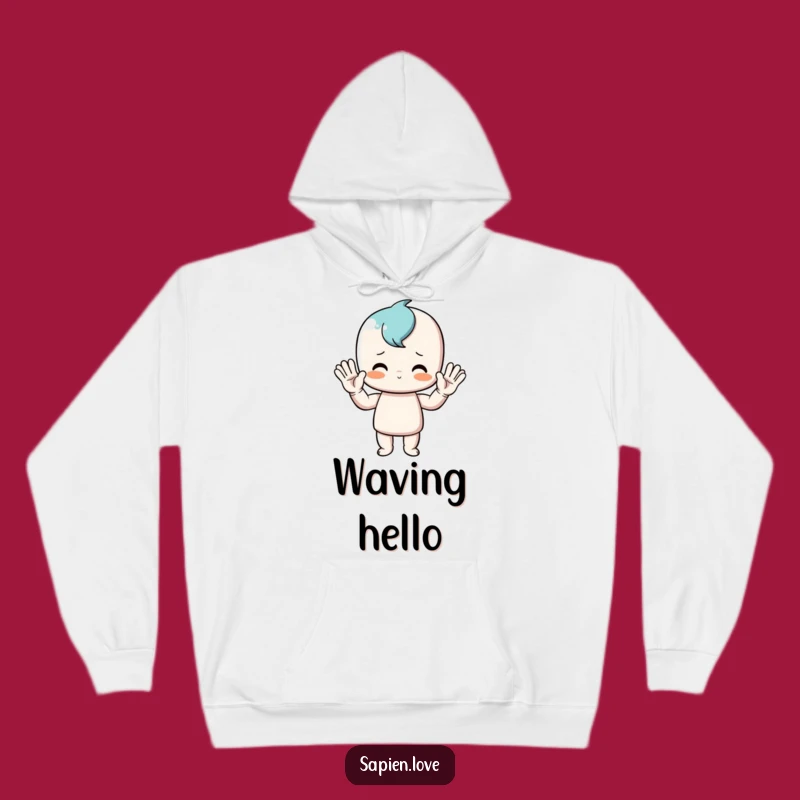 Funny Waving Man Hoodie: Warm and Hilarious Gift for a Big Hello