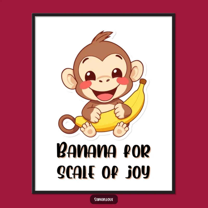 Free Printable Monkey Banana Wall Art - Cheerful Downloadable Decor