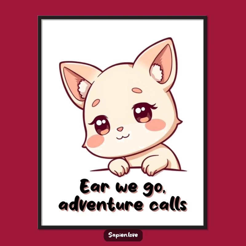 Free Printable Wall Art: Curious Animal Character peeking Out