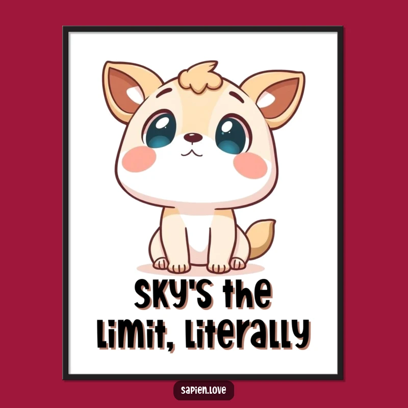 Free Printable Wall Art: Curious Animal Character Gazing Up! Dreamy Downloadable Art for Inspire