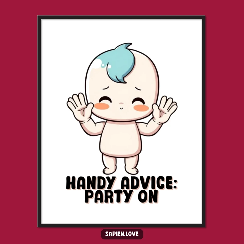 Funny Free Printable Wall Art: Exaggerated Wave Guy - Quirky Downloadable Decor