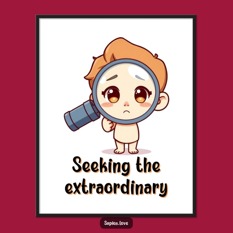 Free Printable Wall Art: Curious Character Magnifying Life's Funny Details!