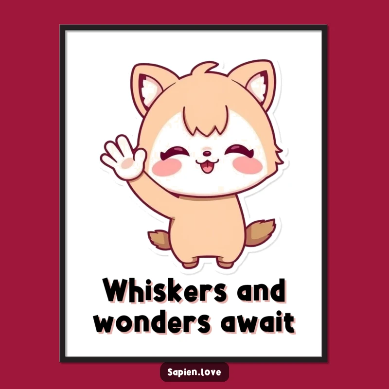 Free Printable Wall Art: Whimsical Character Waves Joyfully