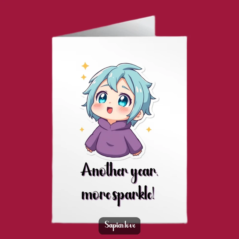 Free Printable Birthday Card: Twinkling Eyes Look Up in Wonder!