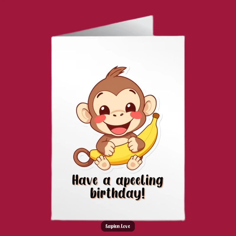 Free Printable Monkey Banana Birthday Card - Cheerful Downloadable Greeting