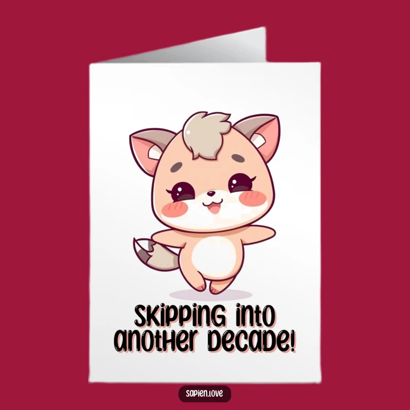 Free Printable Birthday Card: Animal Character Skipping with Birthday Delight!