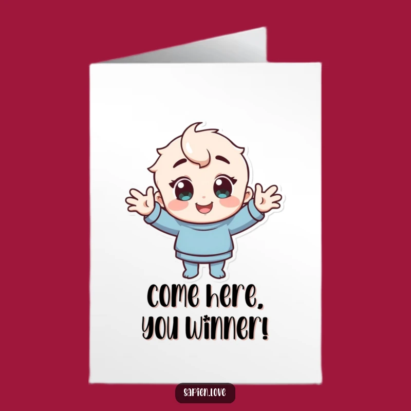 Free Printable Congrats Card: Open Arms Welcome Humor Downloadable Celebration