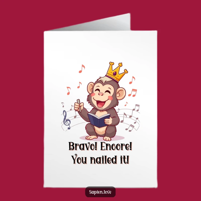 Free Printable Congratulations Card: Primate Maestro for Your Grand Achievement - Downloadable