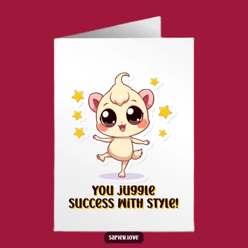 Free Printable Congratulations Card: Star Juggler for Your Amazing Feat - Downloadable