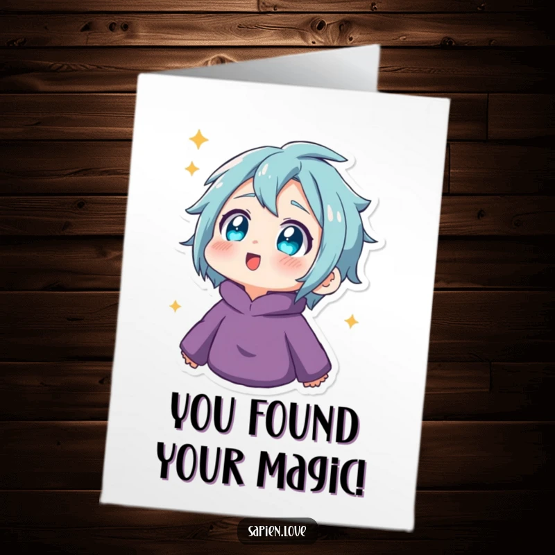 Funny Free Printable Congrats Card: Twinkling eyes look up with awe at a spectacular achievement.