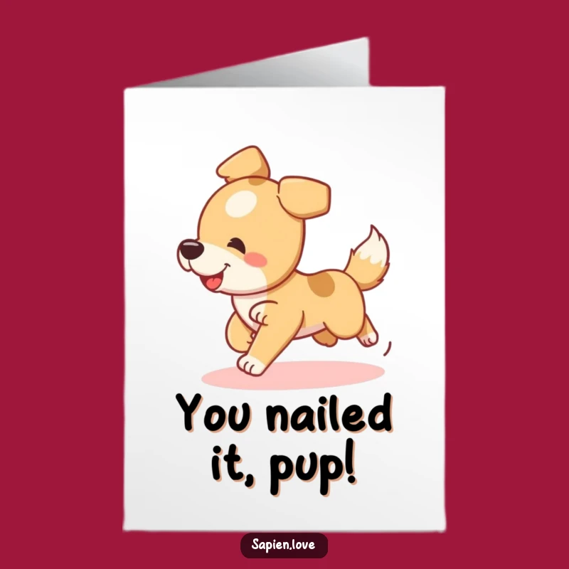 Free Printable Dog Congratulations Card - Energetic Pup Downloadable Greeting