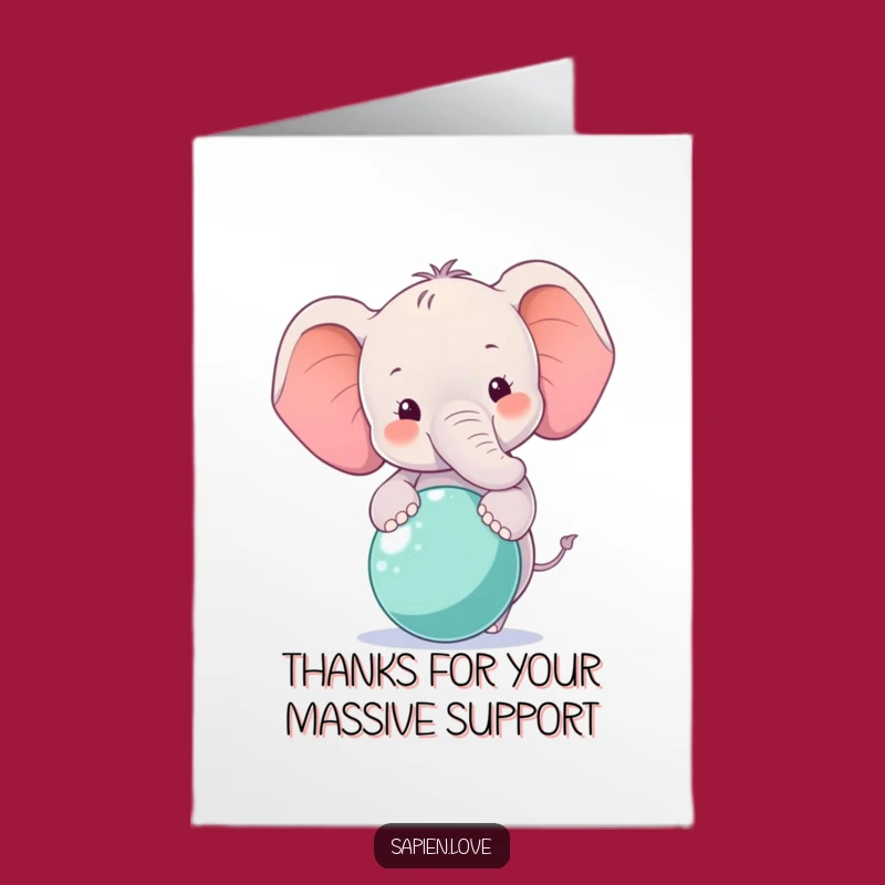 Free Printable Elephant Thank You Card - Ball Balancing Gratitude Downloadable