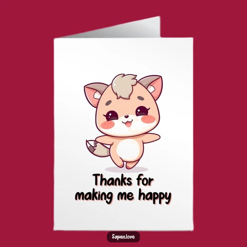 Free Printable Thank You Card: Animal Character Skipping with Gratitude!