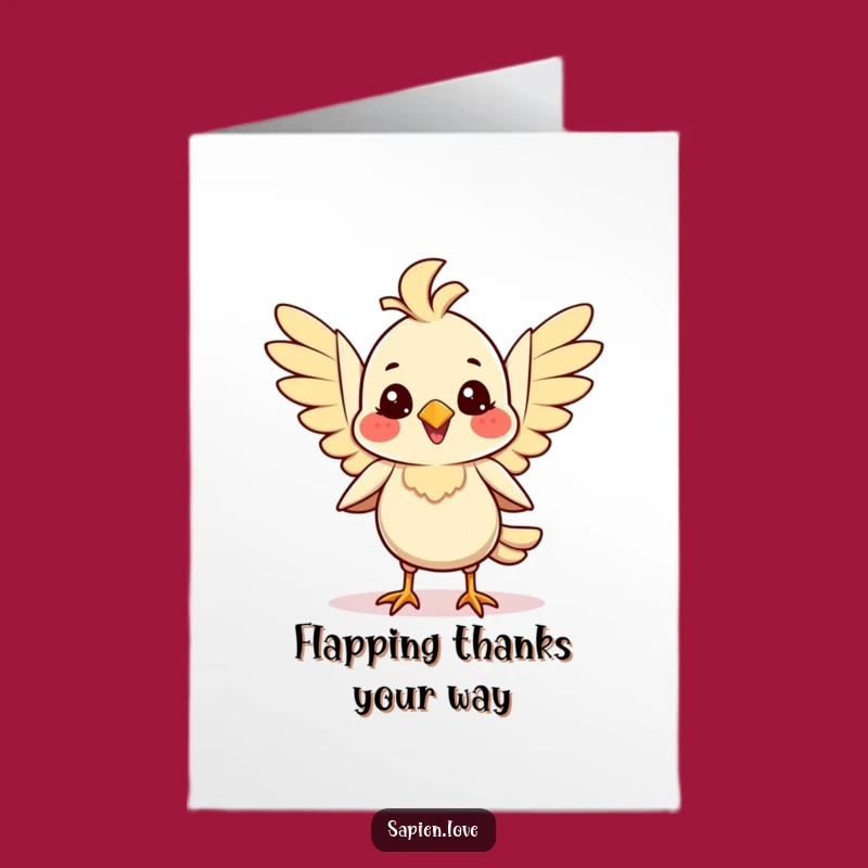 Free Printable Thank You Card: Bird's Grateful Flutter - Heartfelt Humorous Downloadable Gift