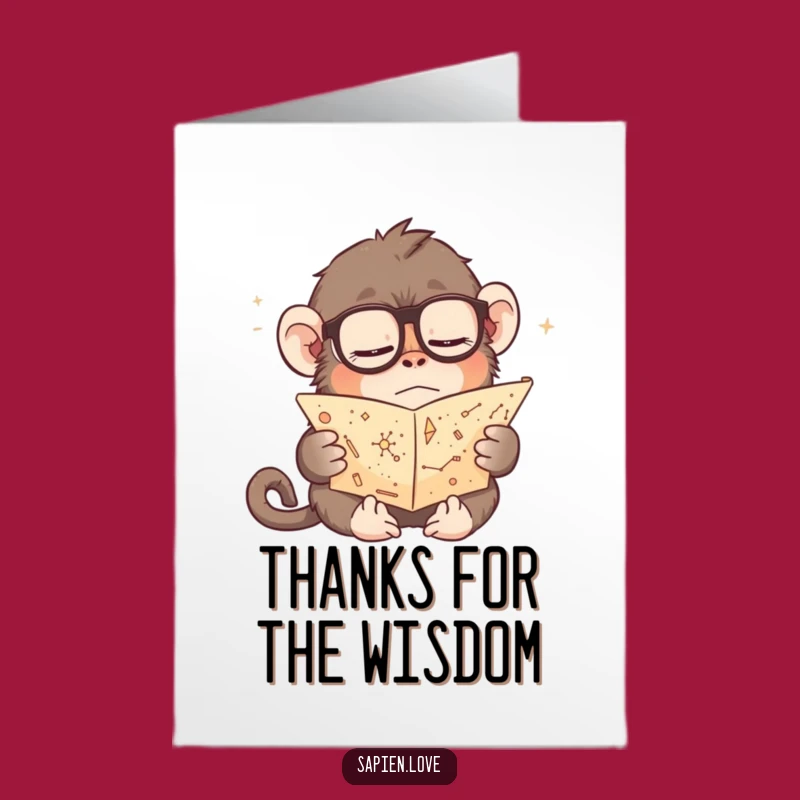 Free Printable Thank You Card: Starry Eyed Ape - Funny Appreciation Downloadable