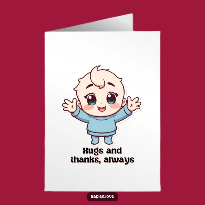 Free Printable Thank You Card: Welcoming Hug Humor Downloadable Gratitude