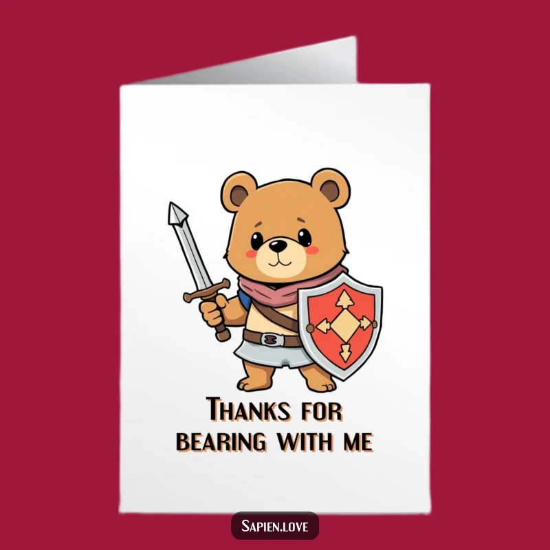 Gallant Free Printable Bear Thanks Card: Warrior Appreciation Downloadable Gift