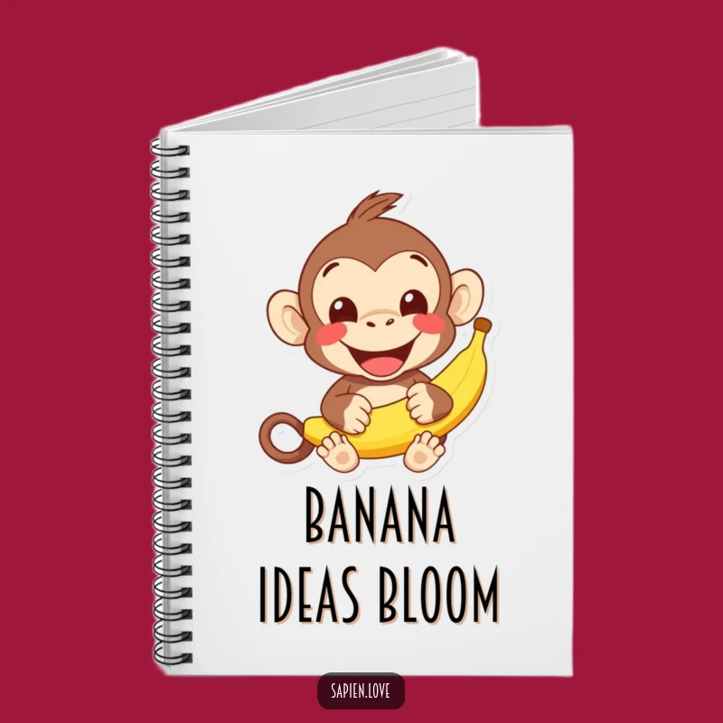 Funny Kawaii Monkey Banana Notebook: Jot Down Happy Thoughts