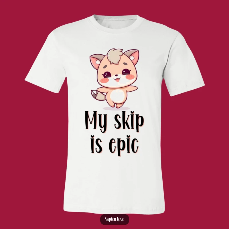 Funny Animal Character Skipping T-Shirt - Wear Your Delightful Joy