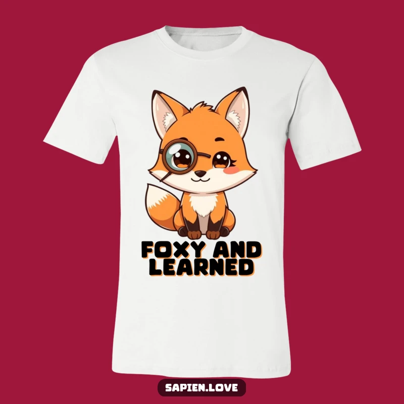 Funny Fox Intellectual T-Shirt: Sophisticated Fox Apparel for Witty Style