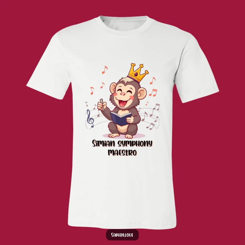 Funny Primate Conductor T-Shirt: Cheerful King Maestro Perfect Gift