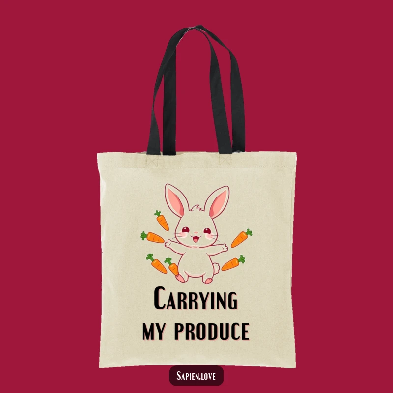 Funny Rabbit Juggler Tote Bag: Whimsical Carry-All for Carrot Lovers