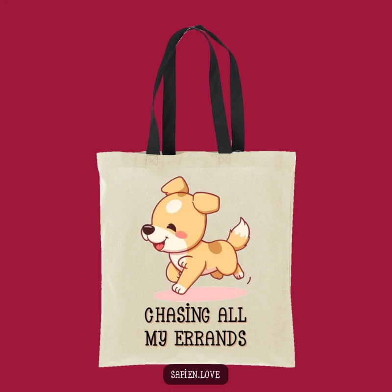 Funny Playful Dog Tote Bag - Silly Pet Lover's Shopping Bag
