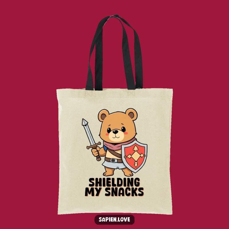 Funny Bear Knight Tote Bag: Warrior Accessory for Bold Errands