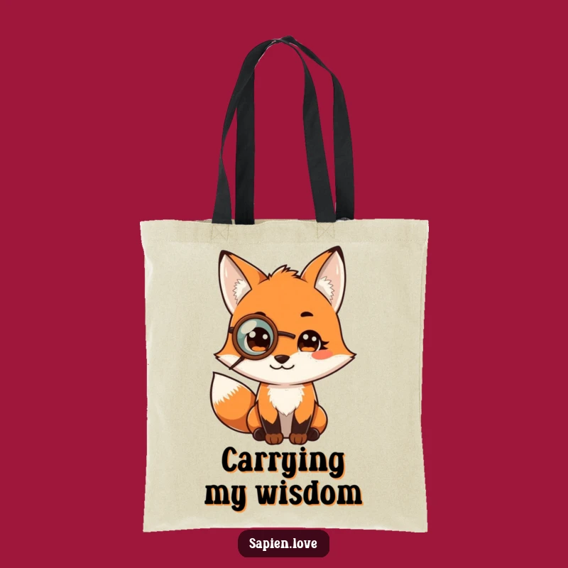 Funny Fox Monocle Tote Bag: Sophisticated Accessory for Wise Errands